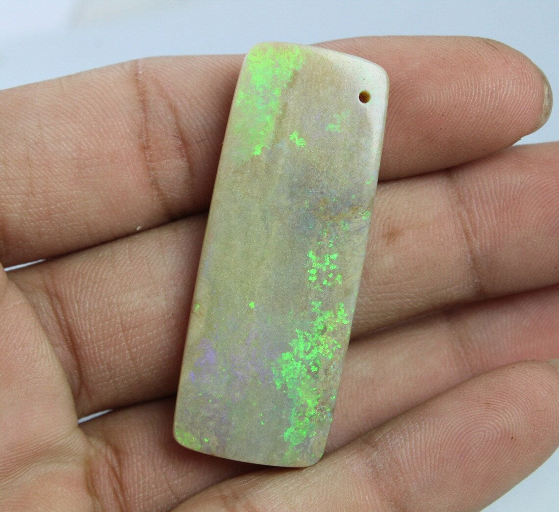 Andamooka Australian Opal, Cabochon 35 Carat Size 46x17x5 mm Fancy Shape