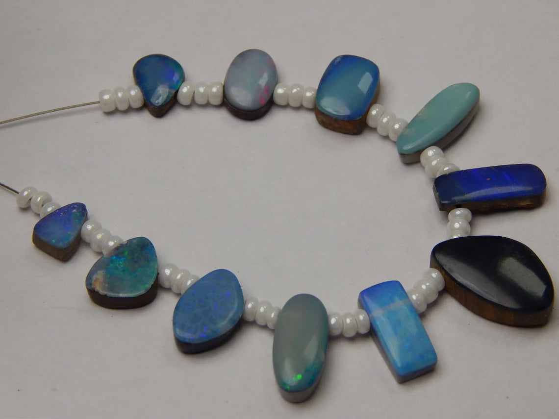 Australian Doublet Opal Beads: Mix Shape, 37.30 Carat