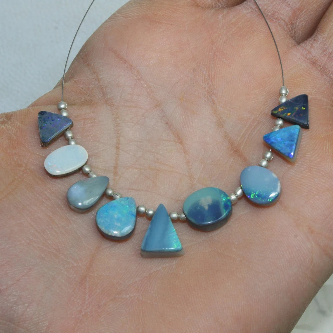 Australian Doublet Opal Beads: 24.5 Carat Mix Shape Gemstone