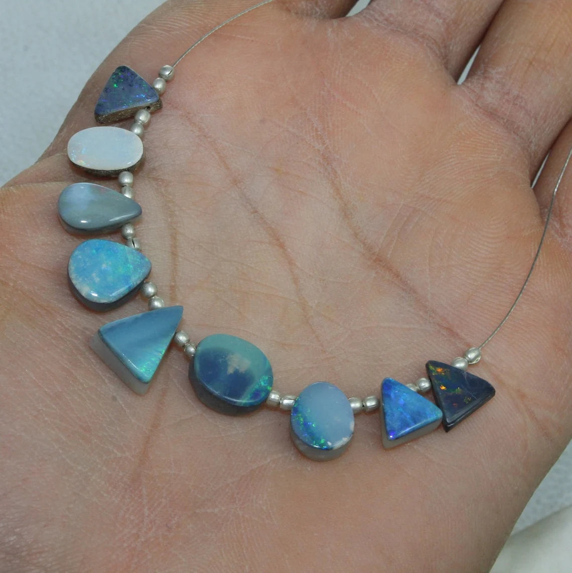 Australian Doublet Opal Beads: 24.5 Carat Mix Shape Gemstone