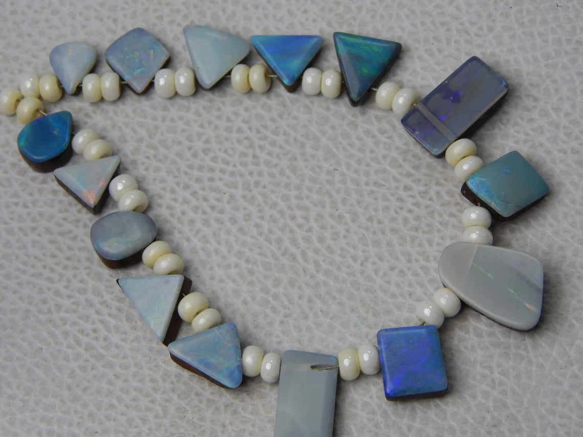 Australian Doublet Opal, 50.50 Carat, Layout Beads, Mix Shape, Size 6x7 TO 7x14 MM