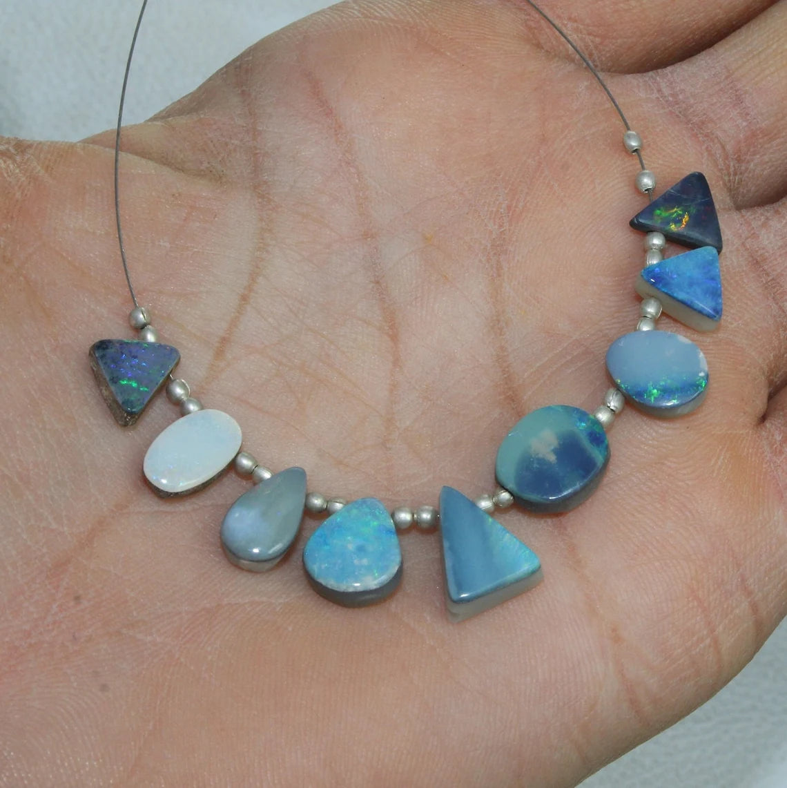 Australian Doublet Opal Beads: 24.5 Carat Mix Shape Gemstone