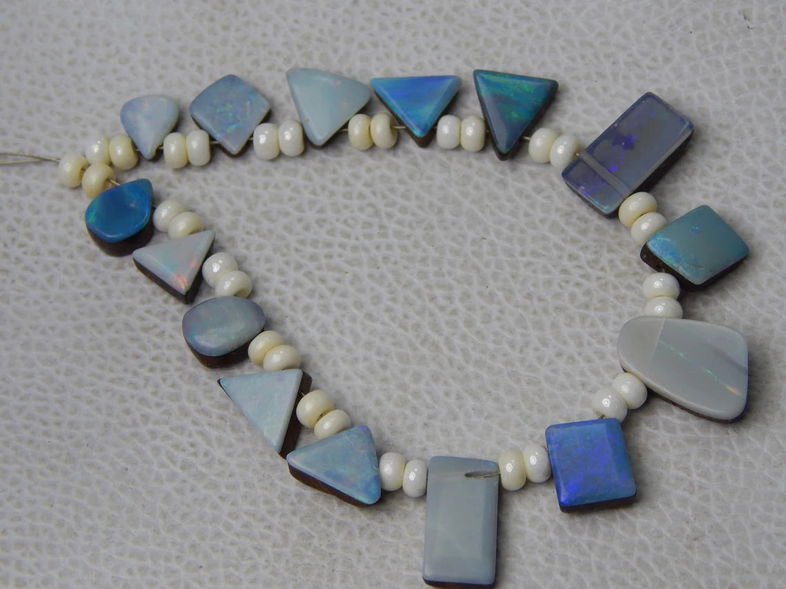 Australian Doublet Opal, 50.50 Carat, Layout Beads, Mix Shape, Size 6x7 TO 7x14 MM