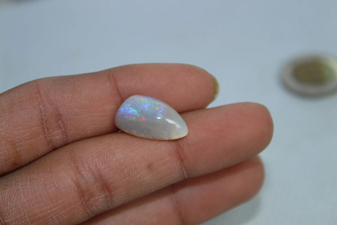 Natural Australian Opal 5 Carat Fossil Shell Fancy Shape Gemstone Shell Size 18x10x5 MM