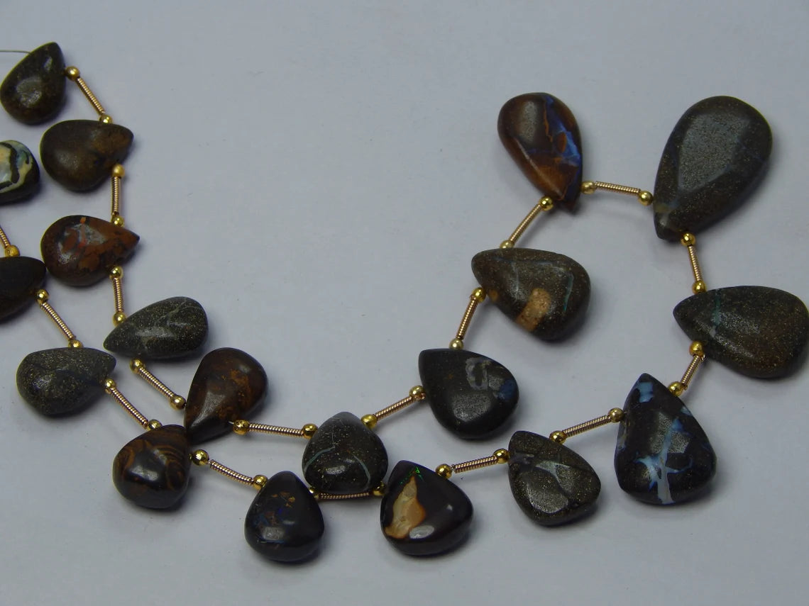 Boulder Opal Tumbled, Beads Unpolished, 192 Carat Fine Quality Size 9x12 To 22x14 mm