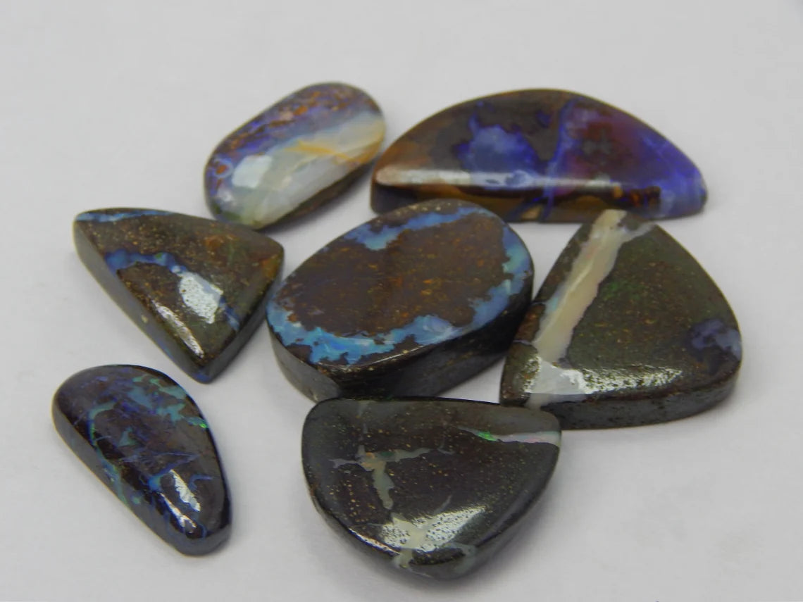 Boulder Opal Cabochons: 149 Carat, 7 Mixed Shapes (11x21-13x22mm Lots)