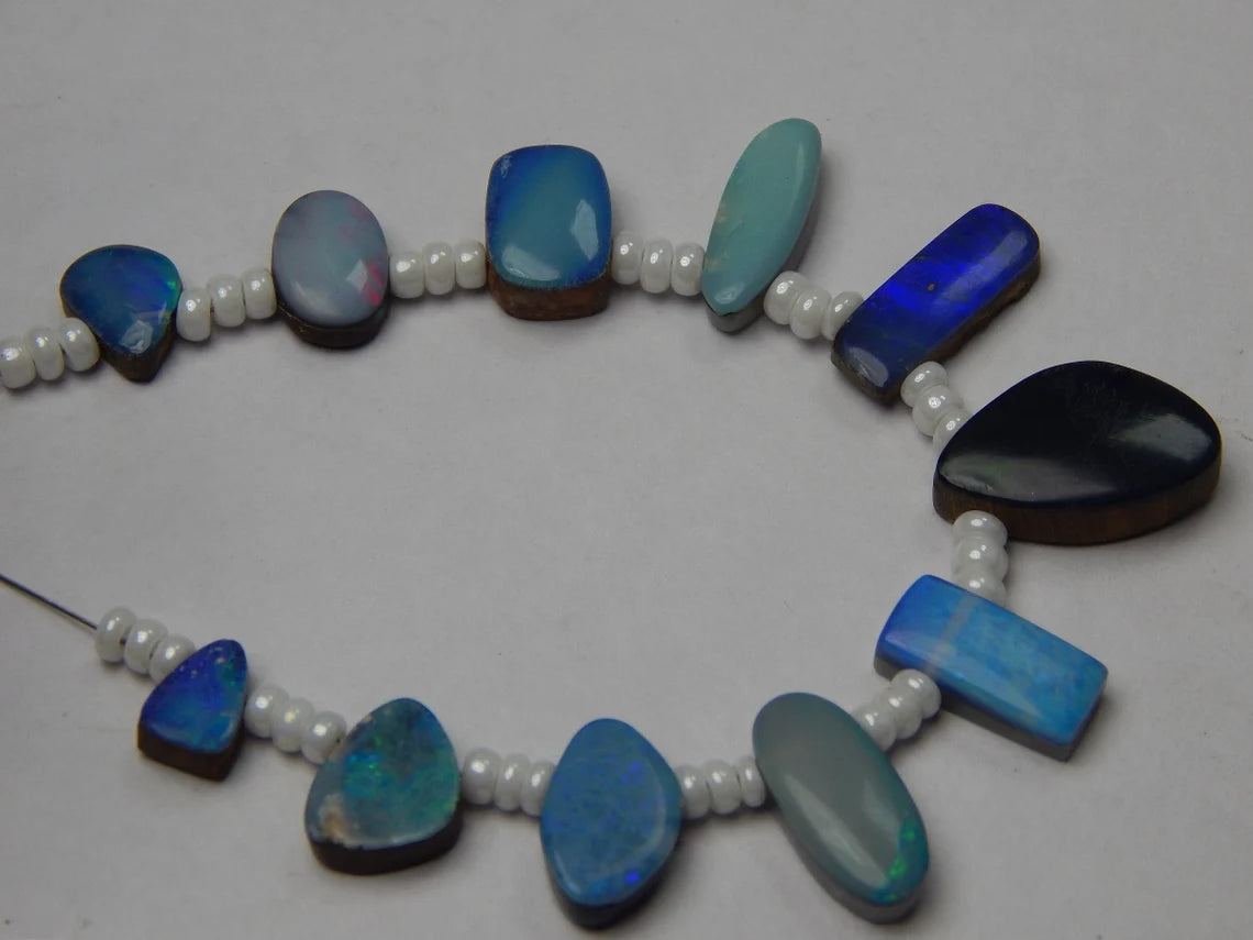 Australian Doublet Opal Beads: Mix Shape, 37.30 Carat