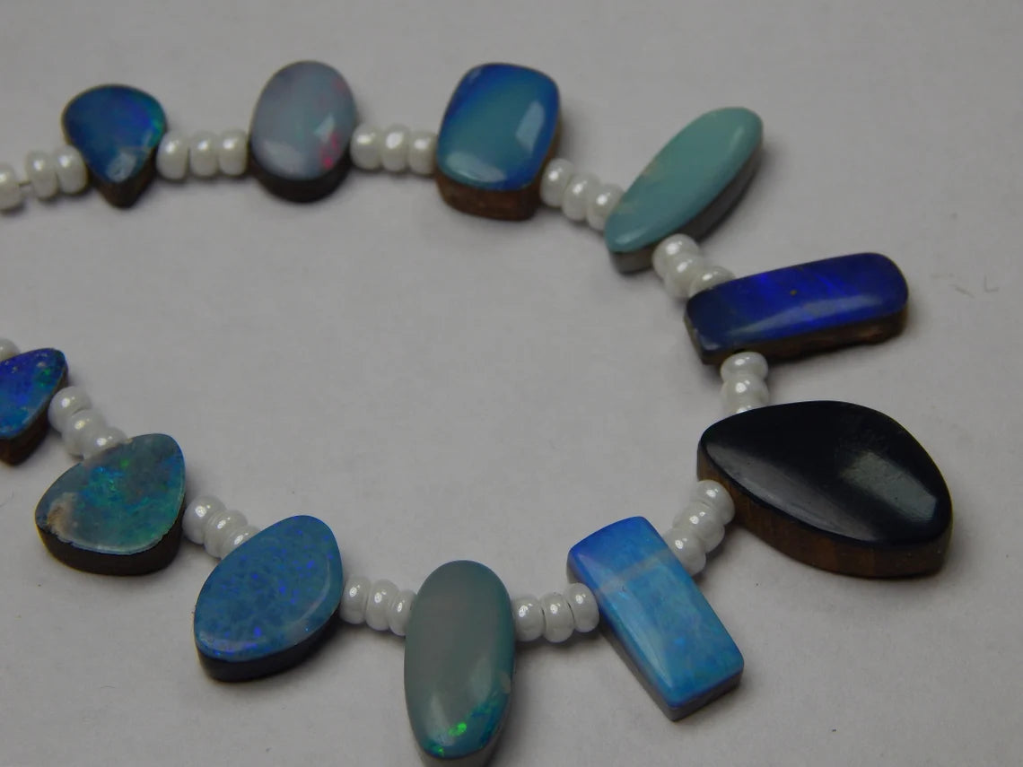 Australian Doublet Opal Beads: Mix Shape, 37.30 Carat